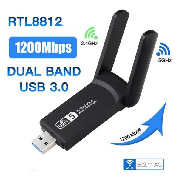 Karta Sieciowa Dual USB WI-FI Adapter 1200Mbps - obrazek 2