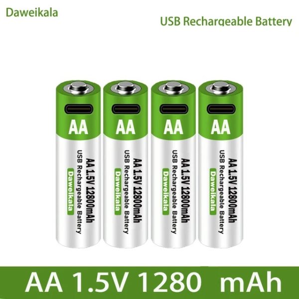Akumulatory AA 1.5V 1280mAh Daweikala USB-C 4szt - obrazek 2